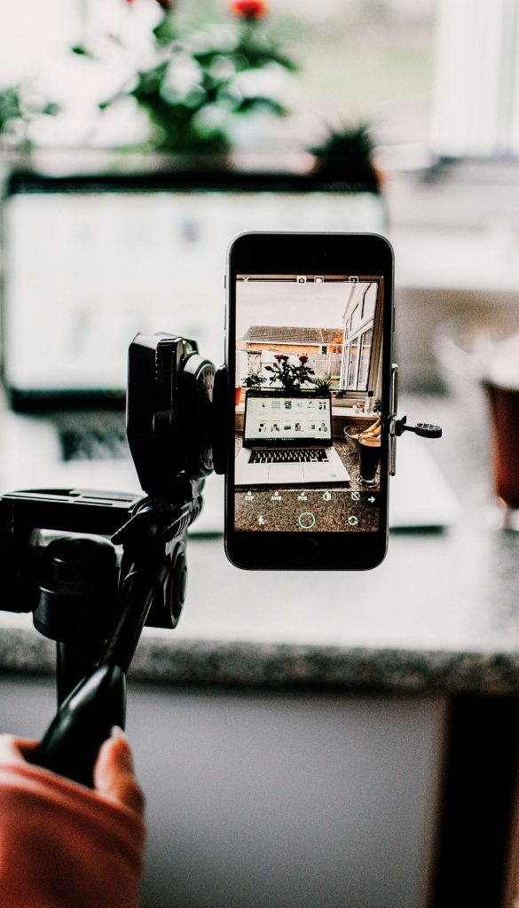 Content Creation Services, iphone on tripod